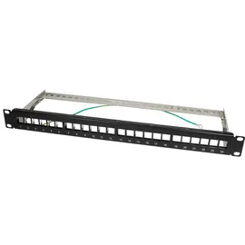Logilink NK4042 Keystone Patchpanel 24-Port geschirmt 1 HE schwarz