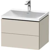 Duravit „L-Cube“ c-shaped Badmöbel-Set 600mm taupe supermatt × taupe supermatt