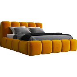 mebloland Polsterbett SONIC -OM 140 x 200 mit Bettkasten. Farbe: Gelb - Gelb