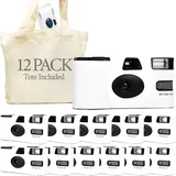 Einwegkameras Bulk (12er-Pack) – weißes Einweg-Kamera-Set: perfekt für Hochzeiten, Babypartys, Geburtstagsfeiern und alle Veranstaltungen – 35 mm ISO 400 Film, 27 Belichtungen, Heller Blitz, einfach