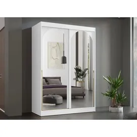 Mirjan24 Schiebetürenschrank Modin 150 x 216 x 65 cm Weiß/Gold