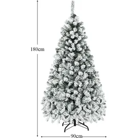 Costway Künstlicher Weihnachtsbaum mit Warmweißen Led-Leuchten 180cm