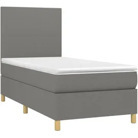 vidaXL Boxspringbett 100 x 200 cm Dunkelgrau