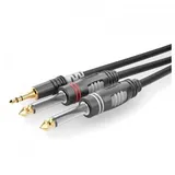 SOMMER CABLE Audio-Kabel 1x 3,5mm-Klinken-Stecker / 2x 6,3mm-Klinken-Stecker 1,50m (HBA-3S62-0150)