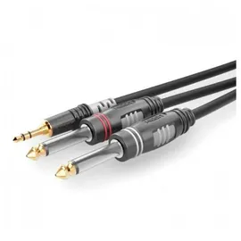 SOMMER CABLE Audio-Kabel 1x 3,5mm-Klinken-Stecker / 2x 6,3mm-Klinken-Stecker 1,50m (HBA-3S62-0150)