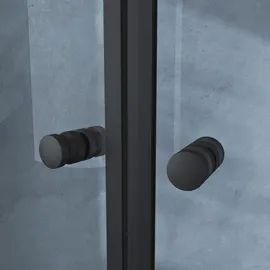 SoGood doporro Duschkabine Duschabtrennung Viertelkreis Bxtxh 80x80x190 cm Klarglas Esg-sicherheitsglas mit Nano-beschichtung Ravenna32k schwarz - Schwarz