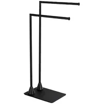 Wenko Hella, portasciugamani autoportante, appendiabiti, acciaio, nero opaco, 43,5x78,5x20cm