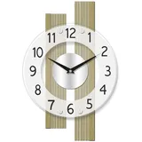 Funkwanduhr AMS "F5875", braun (eichefarben), Wanduhren, B/H/L: 28cm x 5cm x 41cm, Quarzuhr,Holz,Wohnzimmer,Esszimmer,Küche,Made in Germany,Büro,Flur