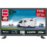 RCA E22 TV 22 Zoll 230v 1080p LED Fernseher 56cm Full HD Dolby Audio Triple Tuner (DVB-C/-S2/-T2) VGA/HDMI/USB Hotelmodus [2025] [Energieklasse E]