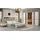 JV Möbel Luxus Schlafzimmer Gold Weiß Bett Kleiderschrank, 2x Nachttisch Komplettes Set