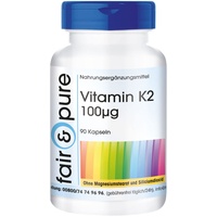Fair & Pure® - Vitamin K2 Kapseln 100μg - natürlich aus Natto - Menaquinon MK-7 - vegan - ohne Magnesiumstearat - 90 Kapseln