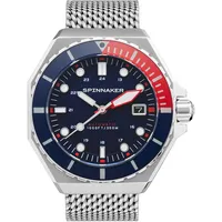 Spinnaker Herren 44mm Dumas Automatik Naval Blue 3-Zeiger-Uhr mit