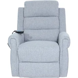 Mendler Fernsehsessel HWC-K63, Relaxsessel Sessel, Liegefunktion Aufstehhilfe Massage Heizfunktion, Stoff/Textil - hellgrau
