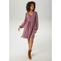 Aniston CASUAL Blusenkleid mit kleinem, grafischen Alloverdruck Grün 48