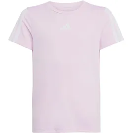 adidas Training Essentials 3-Streifen T-Shirt clear pink/white 13-14 Years