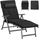 Songmics Sonnenliege 6 x 6 x 150 cm Schwarz
