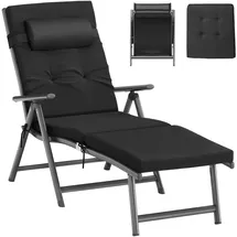 Songmics Sonnenliege 6 x 6 x 150 cm Schwarz
