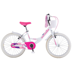 Toys Store Jugendfahrrad Kinderfahrrad Mädchenfahrrad Bike 20 Zoll Weiß/Pink Kinder Fahrrad Korb, 1 Gang, Keine Schaltung