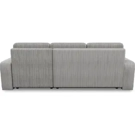 Sofnet Ecksofa Roma L mit Schlaffunktion und Bettkasten - Cord Stoff - L-Form Couch, Polstersofa, Schlafsofa, Sofagarnitur (Schwarz (Poso 135))