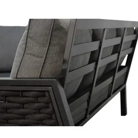 Jet-Line Gartenlounge ARIANA schwarz 3-Teilig mit Kissen Garten Terrasse Balkon Wetterbeständig