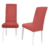 Polsterstuhl Esszimmerstuhl 2er-Set Weiß/Rot Speisestuhl Küchenstuhl Stuhl