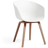 HAY - About A Chair AAC 22, Walnuss lackiert / white 2.0 (Kunststoffgleiter)