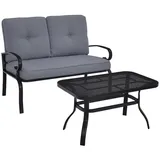 Costway Gartenbank 113 x 63 x 38 cm Grau