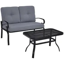 Costway Gartenbank 113 x 63 x 38 cm Grau