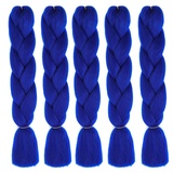 5 Stücke Jumbo Braids Extensions, 120cm Kunsthaar zum Einflechten Twist Zöpfe Synthetik Crochet Hair Flechthaar Haarverlängerungen Einfarbige Ombre Jumbo Zöpfe Haar Flechten Extensions für Crochet