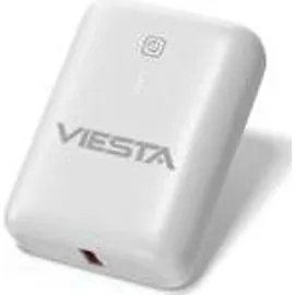 Viesta Viesta® Mini Powerbank 9.000 mAh Weiß – 22,5 W Schnellladen, Pd 20w, USB-C Ein-/ausgang, Usb-a Ausgang, Led-anzeige – kompakt für unterwegs