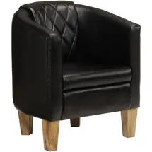 vidaXL Clubsessel Schwarz Leder 0 x 0 x 0 cm Schwarz