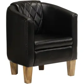 vidaXL Clubsessel Schwarz Leder 0 x 0 x 0 cm Schwarz