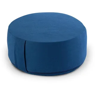Amagohome Yogakissen Yogakissen Bodenkissen rund H 14xø31 cm mit Buchweizenschalen Meditati blau