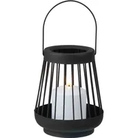 B & S Laterne Windlicht Metall Schwarz