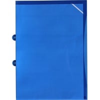 EXXO by HFP Dokumententasche Sichthüllen / Aktenhüllen A4 aus PP (10er Packung), mit Abheftvorrichtung, Sicherheitsecke, oben und seitlich offen blau