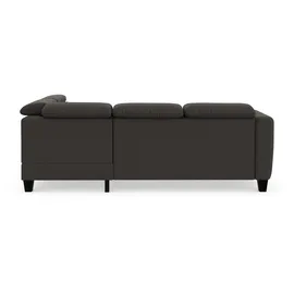 sit&more Ecksofa SIT & MORE "Belluci L-Form", grau (dunkelgrau), B:249cm H:85cm T:195cm, Sofas, Ecksofa, inklusive Federkern, wahlweise mit Bettfunktion und Bettkasten
