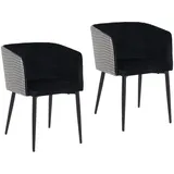 Hti-Living Esszimmerstuhl Destin Samt schwarz 2er Set