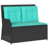 Gartenbank Schwarz Poly-Rattan - Schwarz