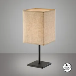 EASY BY FHL LED Tischleuchte "Lela", beige (sandschwarz), H: 30,00cm, Lampen, Tischleuchte,Stoffschirm,Schnurschalter,Hochwertige Verarbeitung