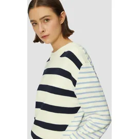 s.Oliver Longpullover im Streifenmix Creme/Blau XS