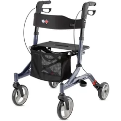 Rollator BISCHOFF & BISCHOFF "Capero Rollator", blau (nachtblau), Rollatoren, faltbare Senioren Gehhilfe mit Rückengurt, Tasche und Stockhalter