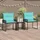 vidaXL Gartenlounge Set 7-tlg. Schwarz/Türkis