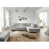 die planbar Ecksofa DIE PLANBAR "MP-IN14007 L-Form", grau, B:306cm H:84cm T:197cm, 100% Polyester, Sofas, Ecksofa, wahlweise mit Bettfunktion und verstellbaren Kopfstützen, in Cord