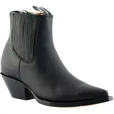 Mühlen Unisex Mustang Schwarz Leder Western Cowboy Tanzende Stiefeletten 38 - 38 EU