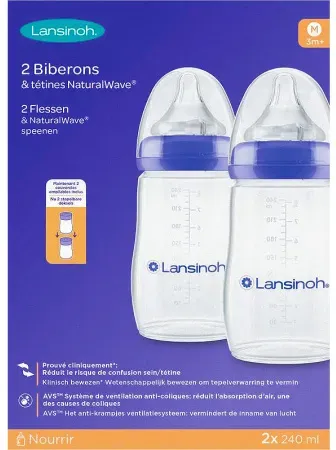 Lansinoh Babyflasche Mit Sauger Natural Wave 240ml 2 Stücke