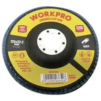 WorkPro WP407559 Fächerschleifscheibe Durchmesser 125 mm Bohrungs-Ø 22.2 mm