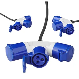 mobilibrico Adapterkabel 150cm von Schuko Stecker nach 3xcee