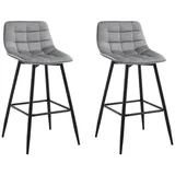 Woltu Barhocker 2er Set 2er Set  Hellgrau