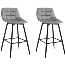Woltu Barhocker 2er Set 2er Set  Hellgrau