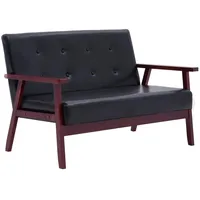 vidaXL 2-Sitzer-Sofa Schwarz Kunstleder